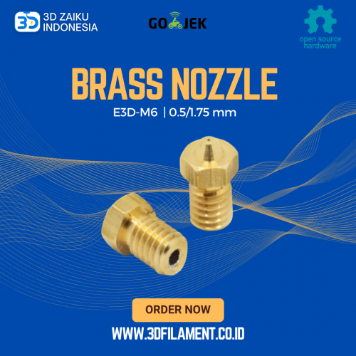 Reprap 3D Printer E3D-M6 Threaded Brass Nozzle 0.5/1.75 mm